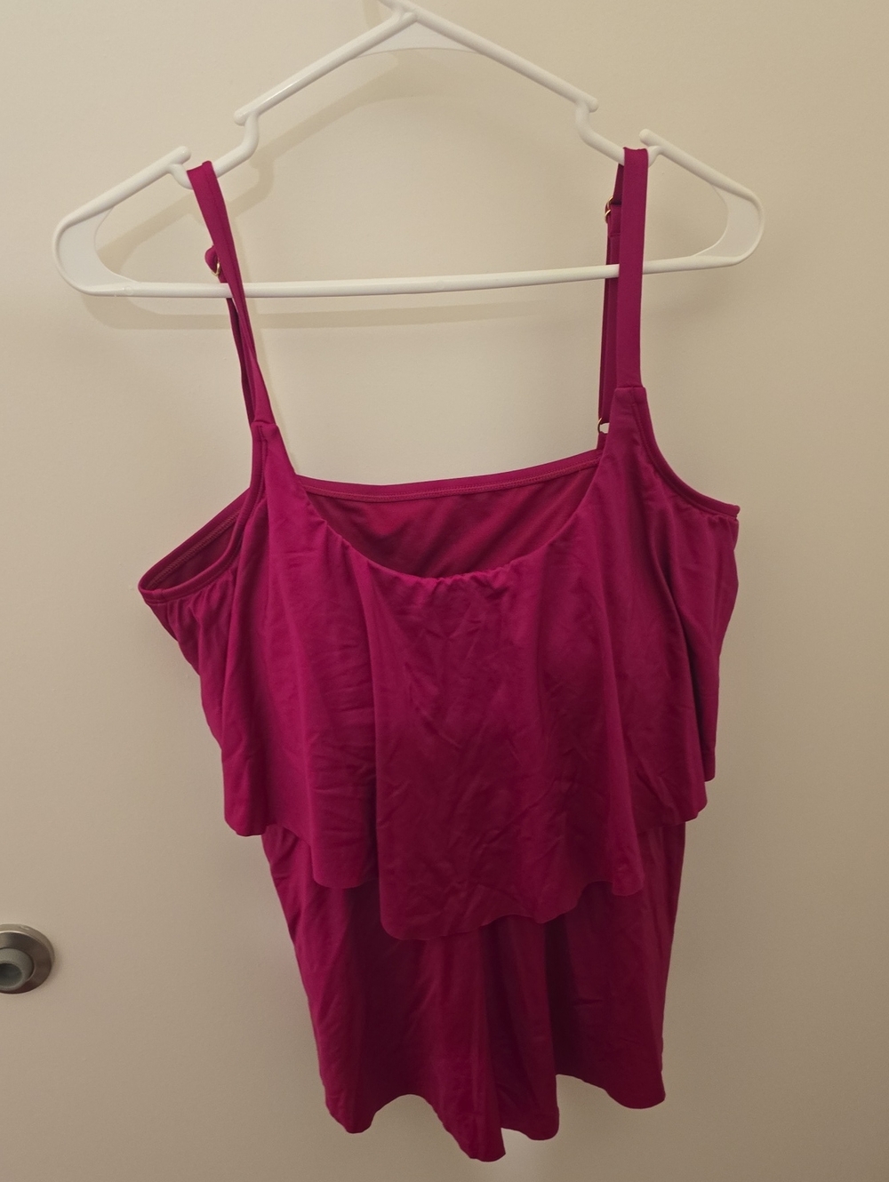 Liz Claiborne Magenta Ruffle Swim Camisole